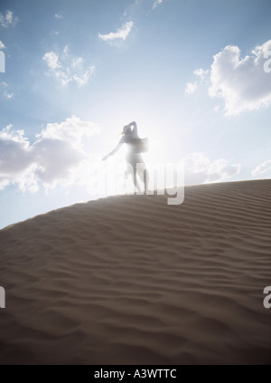 Fata Morgana, Sahara marocchino, Africa. Foto Stock