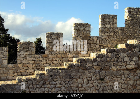 Il castello di Sesimbra, Portogallo. Foto Stock