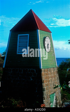 Vecchia Torre dell orologio Gustavia St Barts Foto Stock