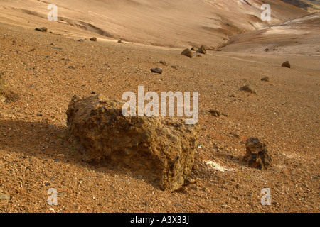 Geothermally regione attiva vicino a Myvatn in Islanda Foto Stock