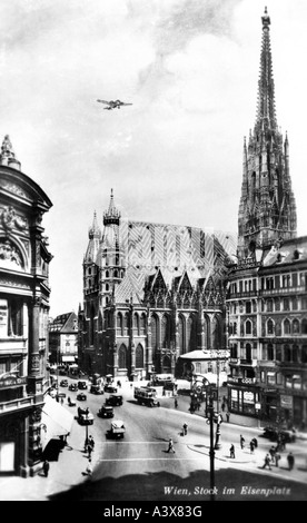 Geografia / viaggio, Austria, Vienna, piazze, Stock im Eisenplatz, vista su Saint Stephen's, 1920s, , Foto Stock