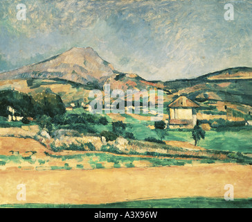 "Belle Arti, Cezanne, Paolo (1839 - 1906), pittura, 'La Montagne Sainte-Victoire', ("vista sul Mont Sainte-Victoire'), 1882 / Foto Stock