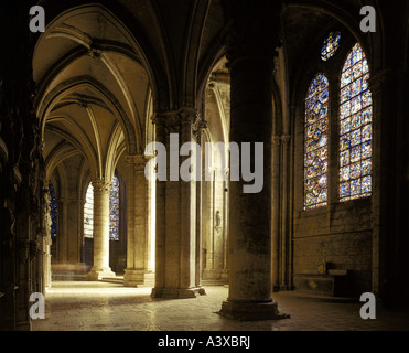 Geografia/travel, Francia, Chartres, chiese e conventi, la cattedrale di Notre Dame, vista interna, ambulatorio, 1194 - 1260, histori Foto Stock