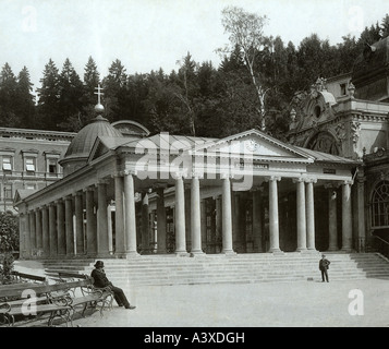 Geografia / viaggio, Cechia, Marianske Lazne, edifici, Kreuzbrunnen, padiglione delle sorgenti minerali, circa 1905, Foto Stock