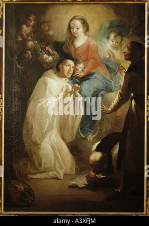 "Belle Arti, Brugger, Andreas, (1737 - 1812), pittura, "Bernard e i vinti eretico Abelardo prima che la regina del cielo" Foto Stock