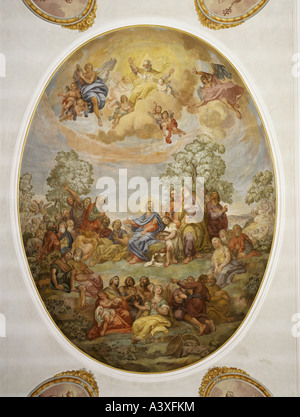 "Belle Arti, Brugger, Andreas, (1737 - 1812), pittura, 'alimentazione della fivethousand", affresco, circa 1796 / 1797, San Biagio Foto Stock