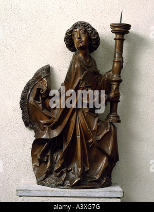 Belle arti, Riemenschneider, Tilman (circa 1460 - 1531), angelo di luce, scultura, limewood, circa 1500, museo della Franconia principale, Foto Stock