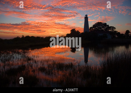 Tramonto, St Marks National Wildlife Refuge, Florida Foto Stock