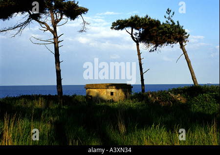 Scatola di pillole militare, Bawdsey, Suffolk, Regno Unito. Foto Stock