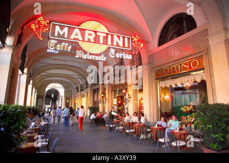 Italia Piemonte Torino Torino Via Roma Piazza San Carlo Martini segno esterno Caffe Torino Foto Stock