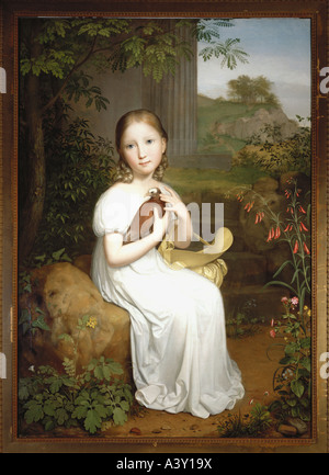 "Belle Arti, Embde, Agosto van der (1780 - 1862), pittura, 'Bildnis der Louise Reichenbach' ('ritratto di Louise Reichenbach Foto Stock
