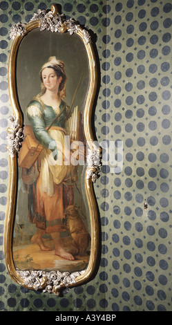 "Belle Arti, Brugger, Andreas, (1737 - 1812), pittura, 'Drehorgelmädchen mit Murmeltier' ('ragazza con organo a mano e marmotta' Foto Stock