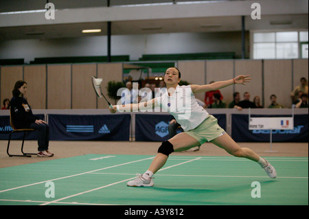 Pi Py Hongyang all aperto francese Badminton campionato a Parigi sabato 20 marzo 2004 Foto Stock