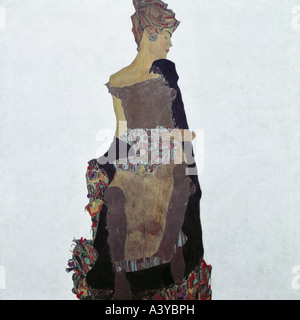 "Belle Arti, Schiele, Egon, (1890 - 1918), pittura, "Gerti Schiele", 1909, olio su tela, 140,5 cm x 140 cm, Viktor Fograssy c Foto Stock