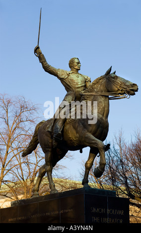 Statua di Simon Bolivar. Washington DC. Foto Stock