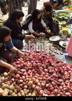 Mercato di mattina a paro nel Regno del Bhutan Foto Stock