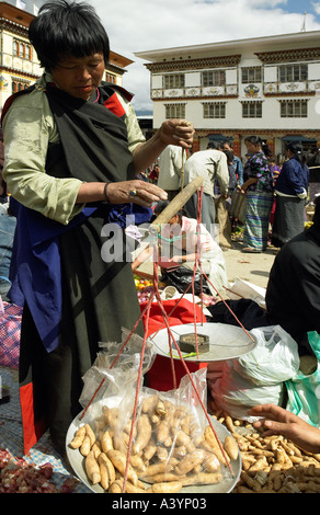 Mercato di mattina a paro nel Regno del Bhutan Foto Stock