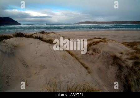 Spiaggia deserta e dune di sabbia a Marghera vicino a Ardara County Donegal Irlanda Foto Stock