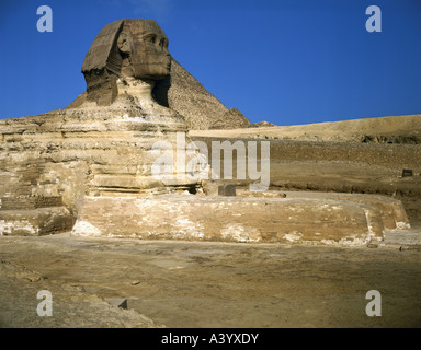 Viaggio / geografia, Egitto, Giza, grande sfinge, circa 2700 - 2500 a.C., storico, storico, Africa, architettura, mondo antico, Vecchio Regno, 4th dinastia, 28th / 26th secolo a.C., piramidi, patrimonio mondiale dell'UNESCO, mondo antico, Foto Stock