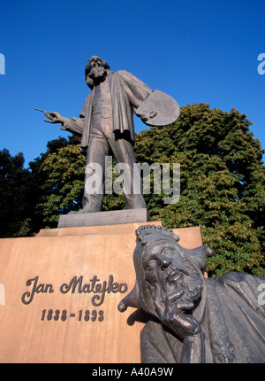 Polonia Varsavia monumento di Jan Matejko polacco più prestigioso pittore 1838 1893 Stanczyk era un buffone di re Sigismondo I Foto Stock