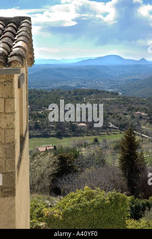 Vista sul Var da Tourtour Village Var a sud della Francia Foto Stock