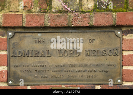 Nelson s birthplace sign Burnham Thorpe Norfolk Regno Unito Foto Stock