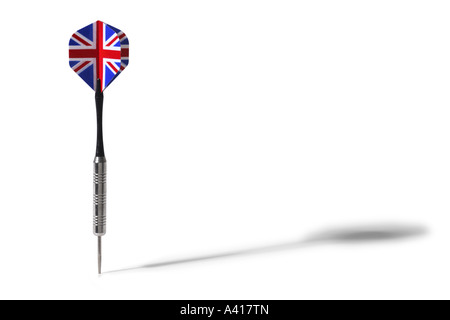Bandiera britannica Dart ritagliata su sfondo bianco Foto Stock