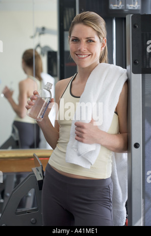 Ritratto di donna dopo allenamento Foto Stock