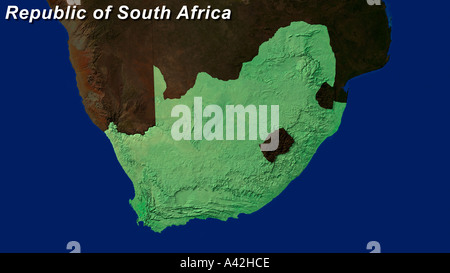 Immagine satellitare della Repubblica del Sud Africa Foto Stock