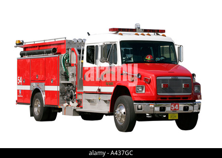 Fire rescue via firekeeper allarme di emergenza rosso velocità distruttiva di pericolo brave salva la vita vigili del fuoco acqua scala antincendio della benna Foto Stock