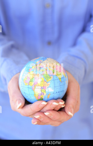 Mani Globe Foto Stock