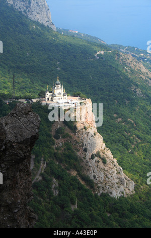 Montare pass Baidarskie vorota Chiesa della Resurrezione 1888 92 Crimea Ucraina Foto Stock