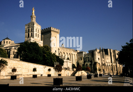 Avignon Palazzo Papale del Palais des Papes francese Francia Provenza Foto Stock