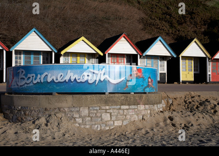 Informazioni turistiche banner mostra bournemouth lungo la West Cliff Bournemouth Dorset England Regno Unito Foto Stock