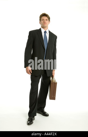 Giovane uomo d affari con una valigetta Foto Stock