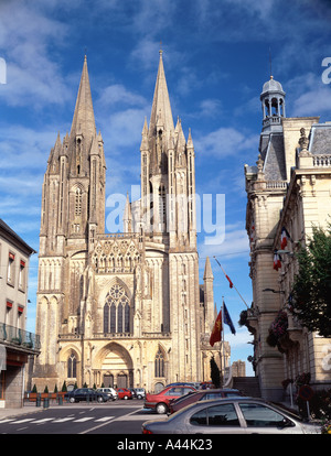 Cattedrale di Coutances, Normandia, Francia Foto Stock