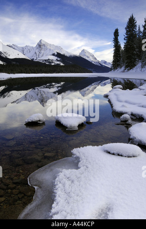 Il Lago Maligne, Jasper National Park, Alberta, Canada Foto Stock