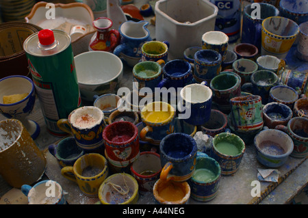 Processo di fabbricazione di stoviglie, Vietri sul Mare - Italia. Foto Stock