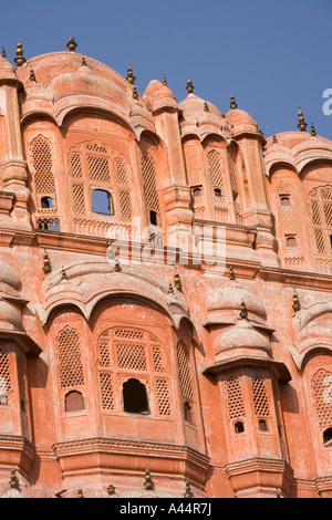India Rajasthan Jaipur il Howa Mahal Palace dei venti dettagli architettonici Foto Stock