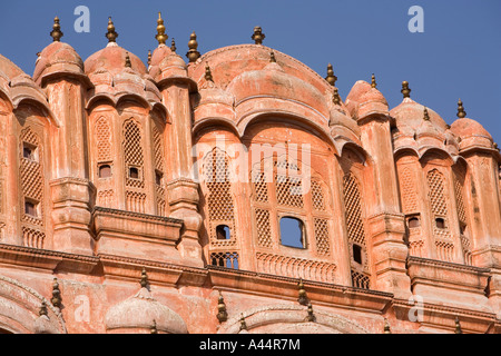 India Rajasthan Jaipur il Howa Mahal Palace dei venti dettagli architettonici Foto Stock