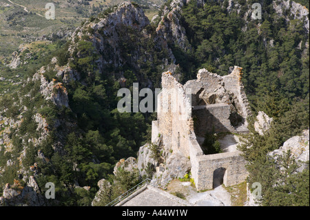 Buffavento Castello nelle montagne Besparmak, Cipro del Nord Foto Stock