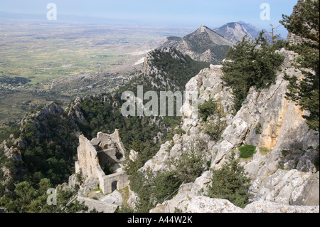 Buffavento Castello nelle montagne Besparmak, Cipro del Nord Foto Stock