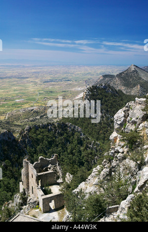 Buffavento Castello nelle montagne Besparmak, Cipro del Nord Foto Stock