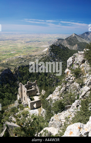 Buffavento Castello nelle montagne Besparmak, Cipro del Nord Foto Stock