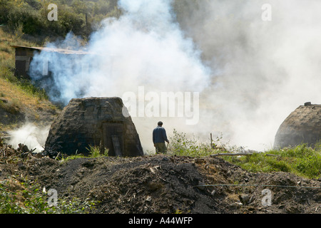 Carboni Ardenti nei pressi di Lefke, Cipro del Nord Foto Stock