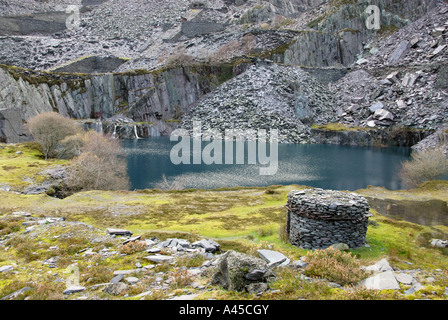 Cava di ardesia, Llanberis, Snowdonia, Galles Foto Stock