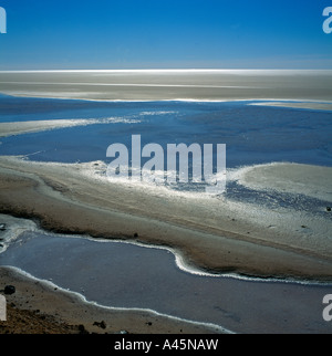 Chott el Djerid Tunisia endorheic Salt Lake la più grande Salt Pan del deserto del Sahara - linee di evaporazione Foto Stock