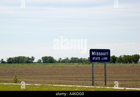 Cartello della linea di stato del Missouri. STATI UNITI Foto Stock