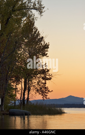 Tramonto sul lago Champlain da Isle La Motte Vermont Foto Stock