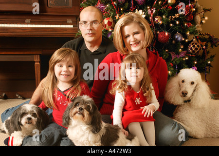 Un Natale in famiglia ritratto Foto Stock